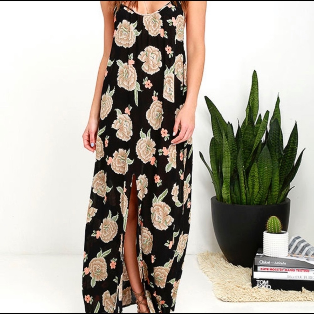 Amuse Society Black Floral Maxi